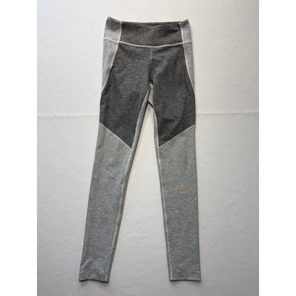 Outdoor Voices Leggings Womens Small Gray Colorblock Stretch Knit Ankle